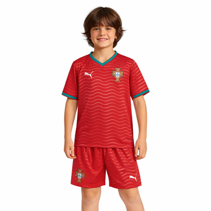 تيشيرت وشورت منتخب برتغال الاساسي اطفال 2026